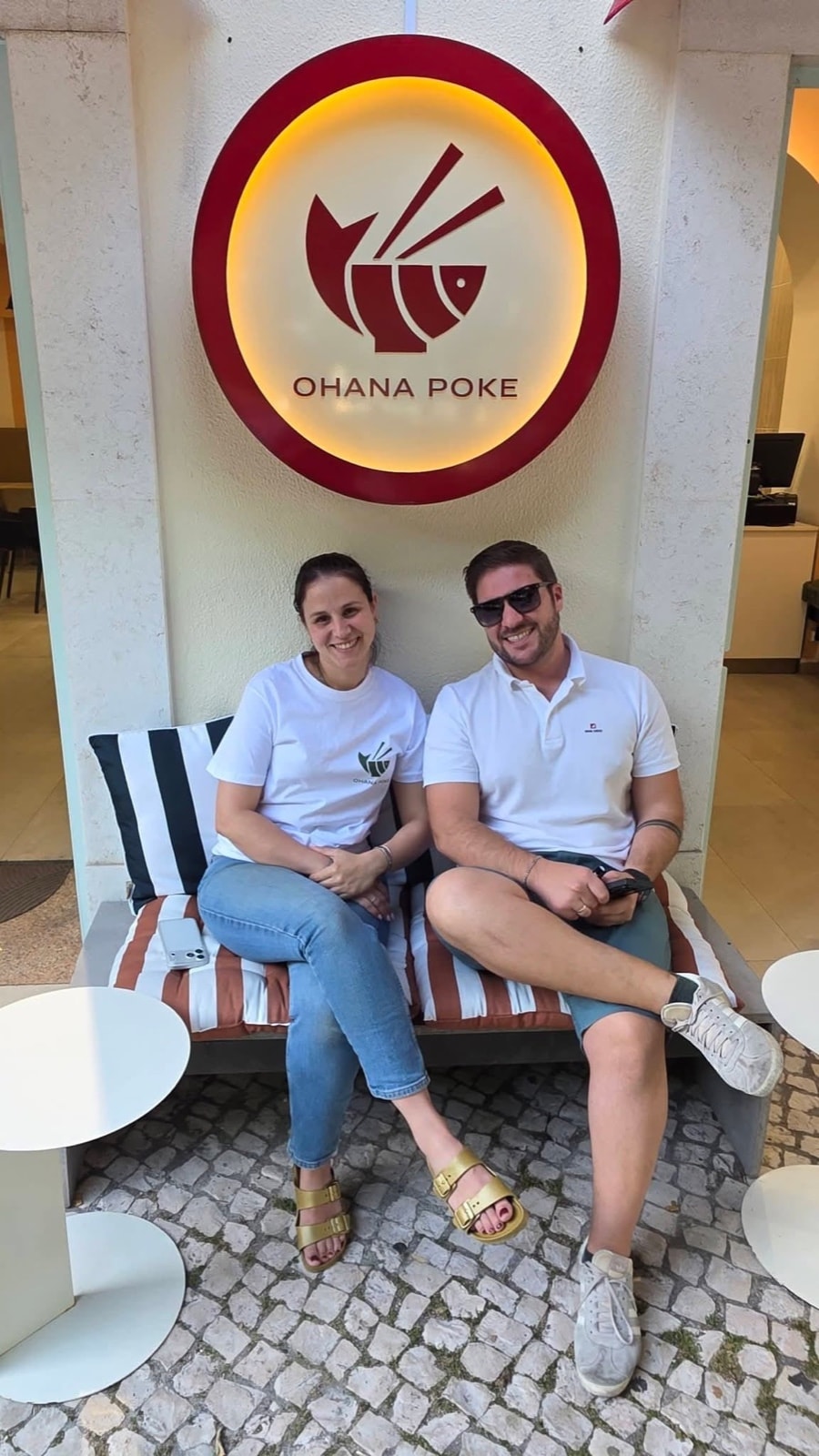 Rita e David, fundadores do Ohana Poke Setúbal